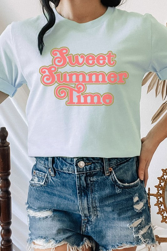 Retro Metallic Sweet Summer Time Graphic Tee T-Shirt