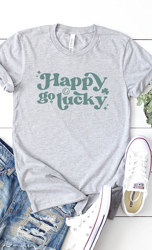 Vintage Happy Go Lucky Graphic Tee T-Shirt