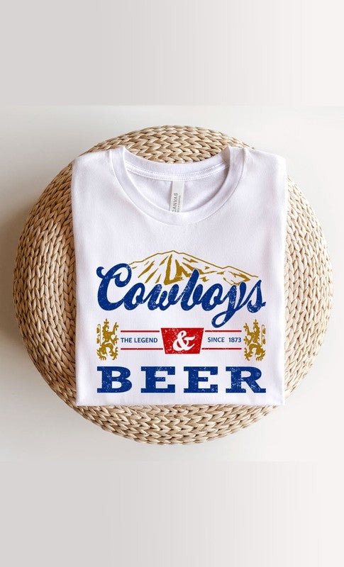 Vintage Cowboys Beer Graphic Tee T-Shirt PLUS