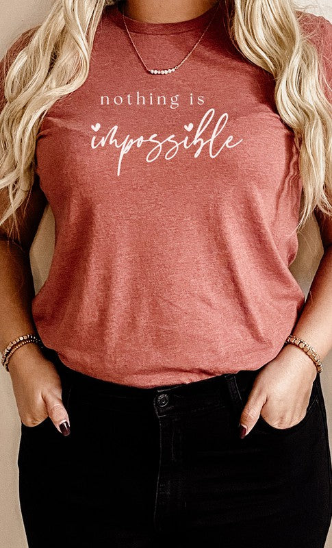 Nothing Is Impossible Heart Scribe Graphic Tee T-Shirt