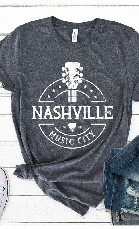 Nashville Music City Graphic Tee T-Shirt