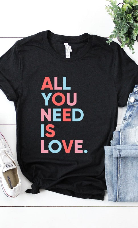 All You Need is Love Graphic Tee T-Shirt PLUS