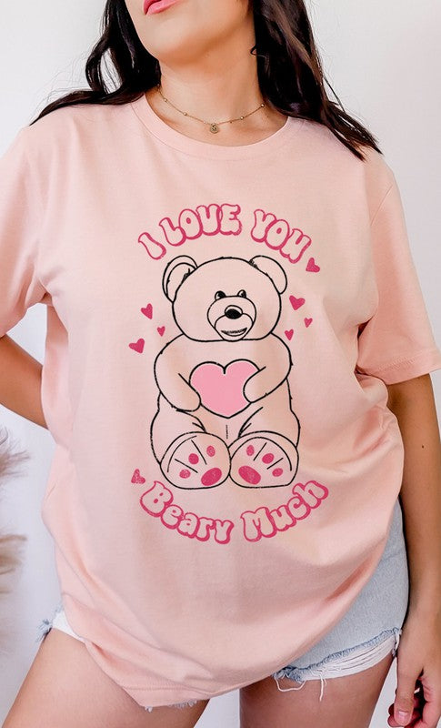 I Love You Beary Much Oversized Graphic Tee