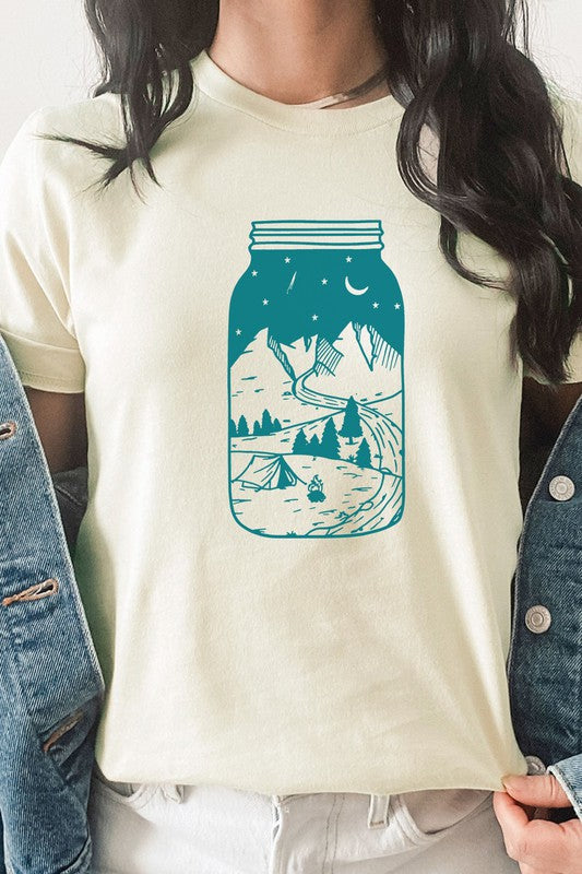 Summer Night Adventure in Mason Jar Graphic Tee T-Shirt