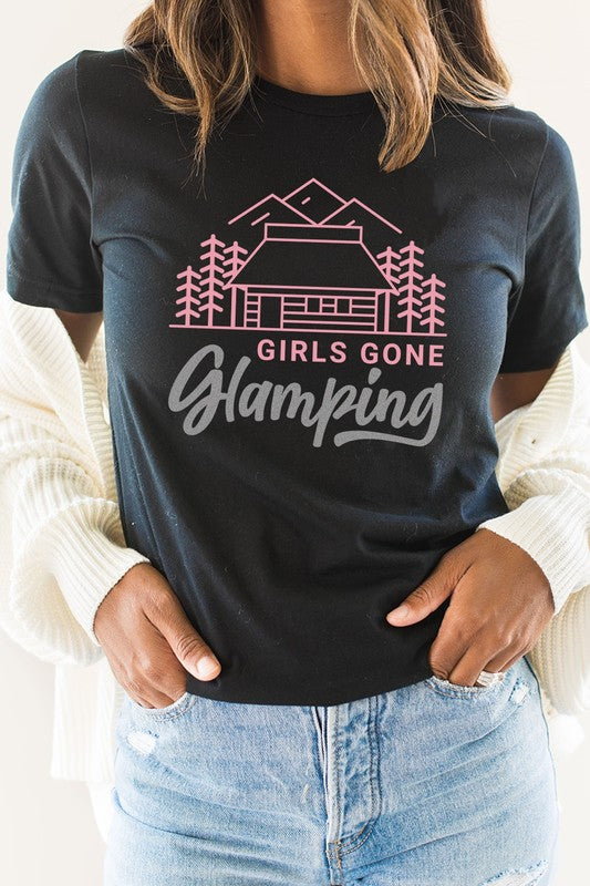 Girls Gone Glamping Girls Trip Cabin Graphic Tee T-Shirt