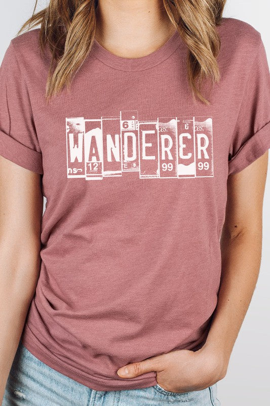 Wanderer License Plate Road Tripping Graphic Tee