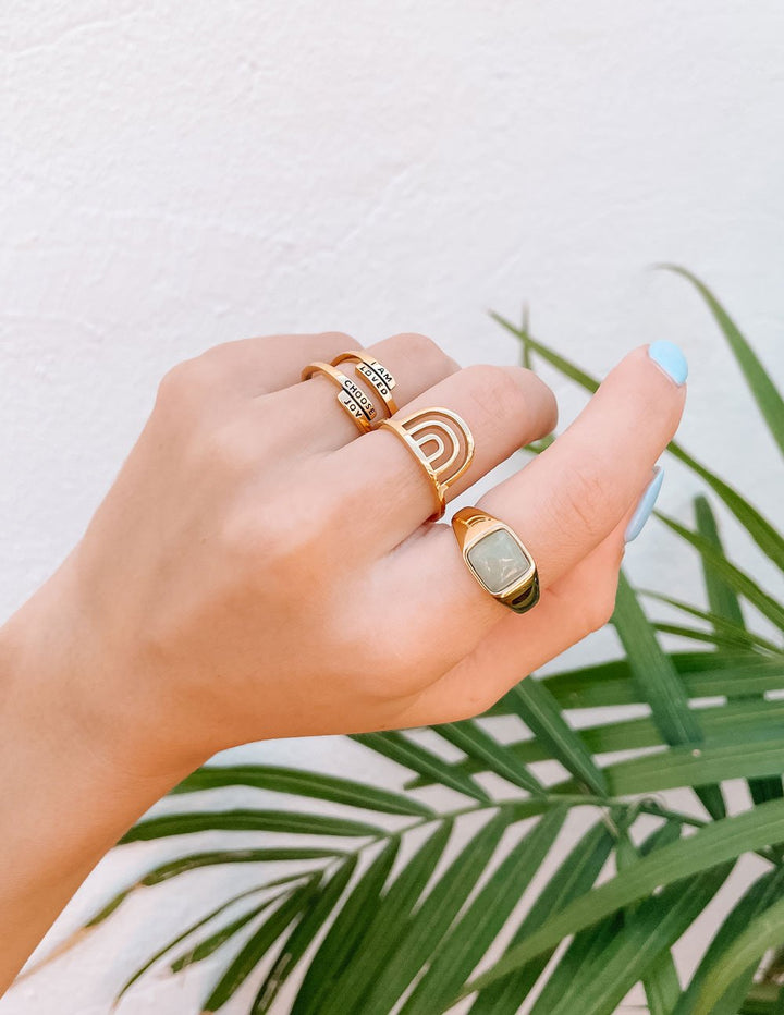 Emerald Green Signet Ring