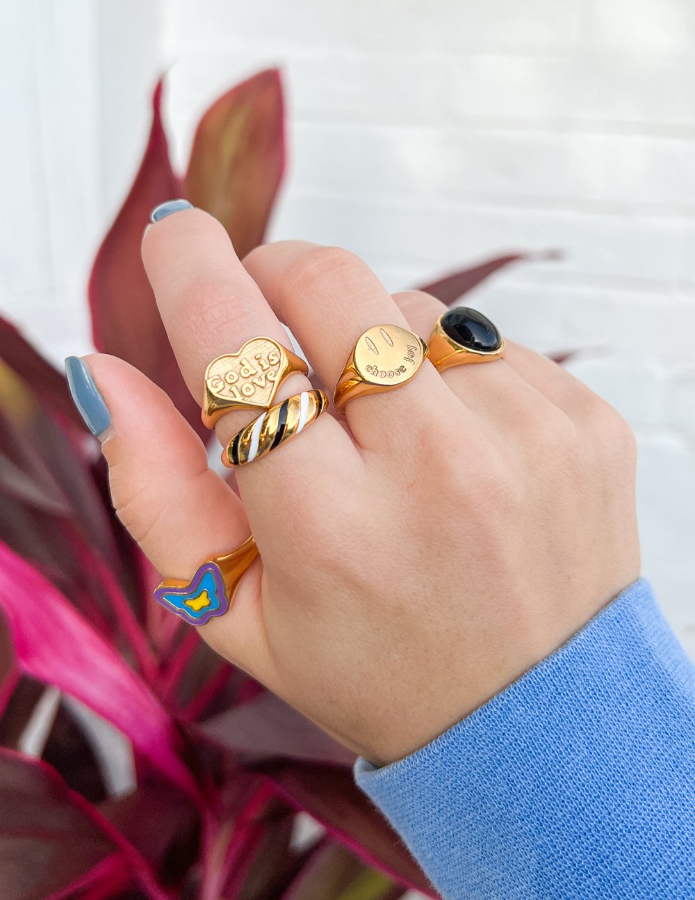 Enamel Croissant Ring