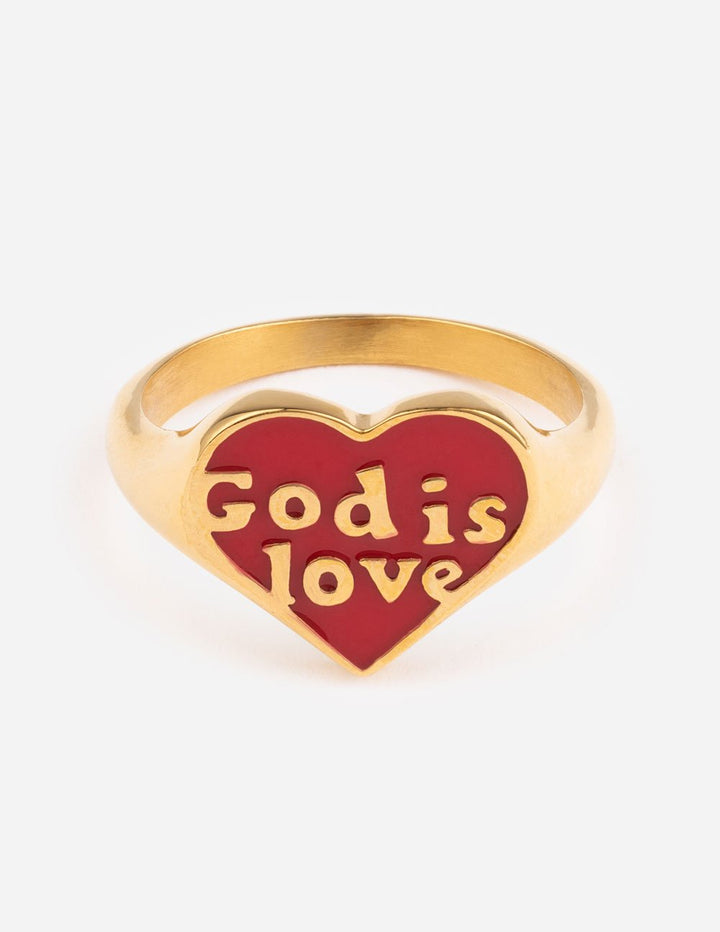 Enamel God is Love Ring