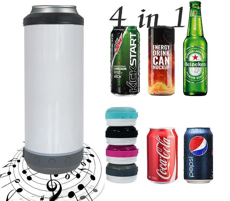 16oz 2 lids sublimation 4 in 1 can cooler