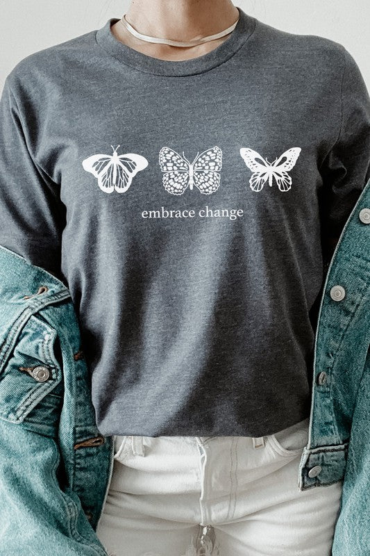 Embrace Change Butterfly Summer Graphic Tee