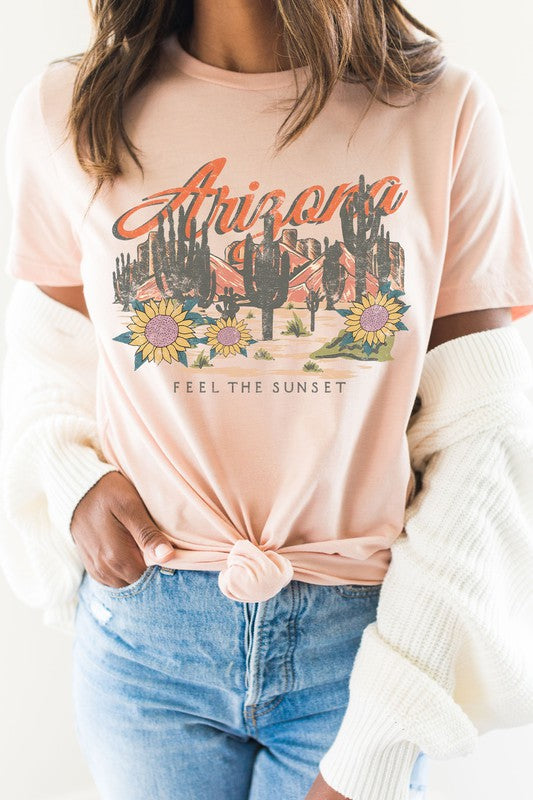 Arizona Feel The Sunset Sunflowers Graphic Tee