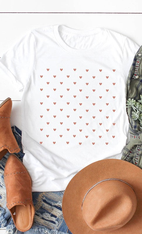 Polkadot Heart Graphic Tee T-Shirt PLUS