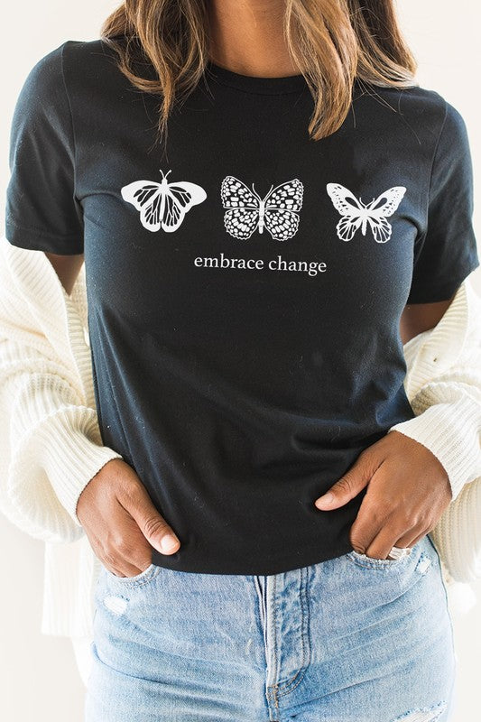 Embrace Change Butterfly Summer Graphic Tee