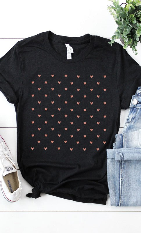 Polkadot Heart Graphic Tee T-Shirt PLUS