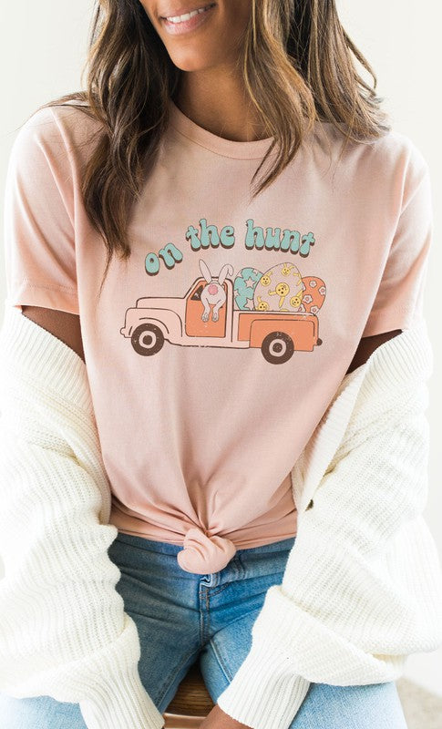 On The Hunt Bunny Egg Truck Graphic Tee