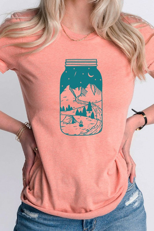 Summer Night Adventure in Mason Jar Graphic Tee T-Shirt