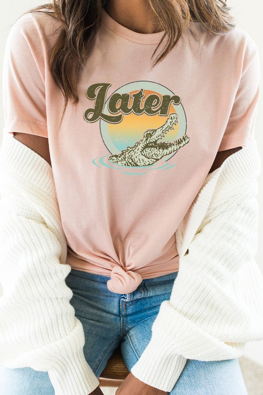 Later Alligator in Water Fun Animal Graphic Tee