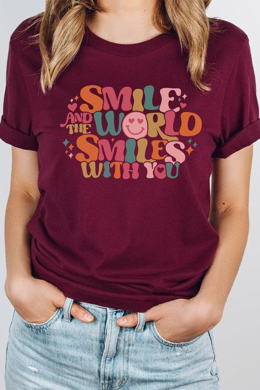 Smile And The World Smiles With You Graphic Tee T-Shirt