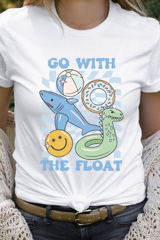 Blue Go With The Float Pool Toys Graphic Tee