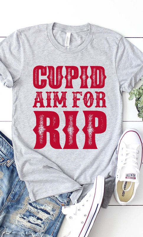 Cupid Aim For RIP Graphic Tee T-Shirt