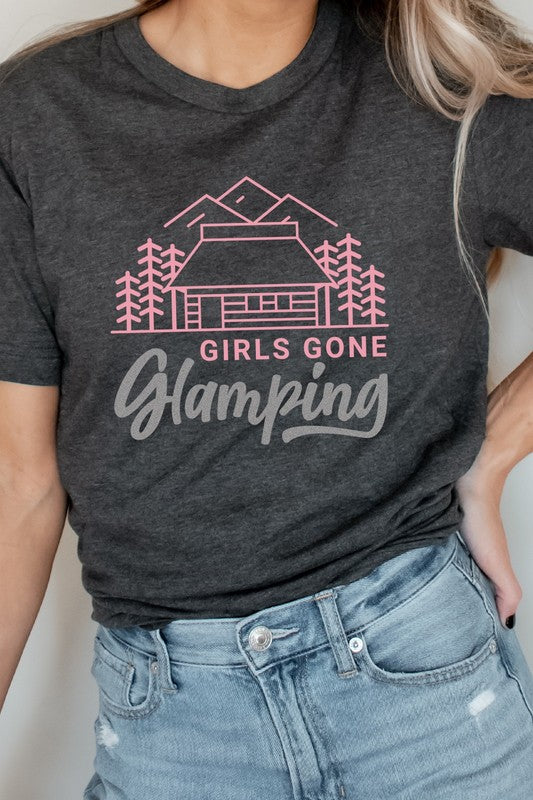 Girls Gone Glamping Girls Trip Cabin Graphic Tee T-Shirt