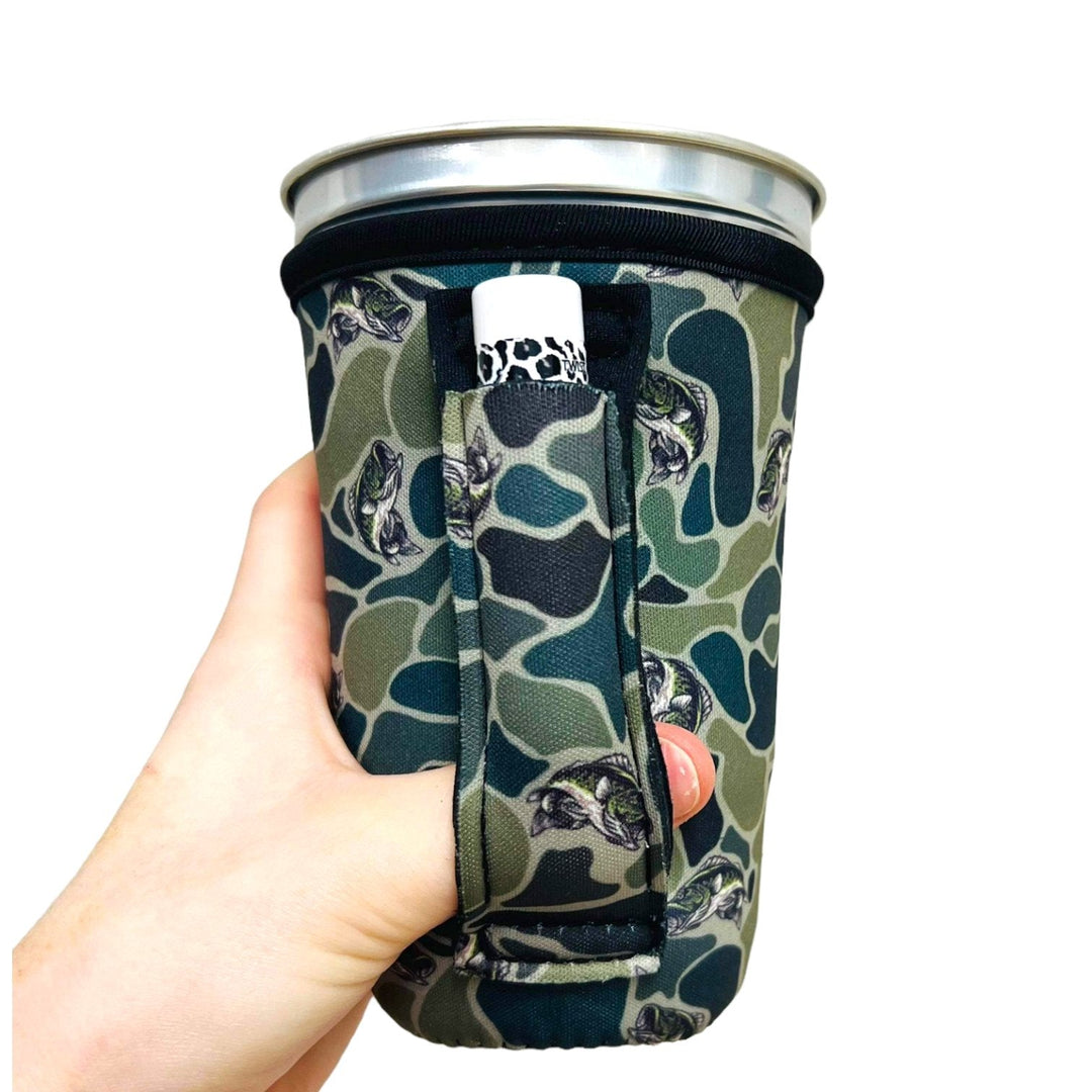 Fish Camo 16oz PINT Glass / Medium Fountain Drinks and Hot Coffee Handlers™