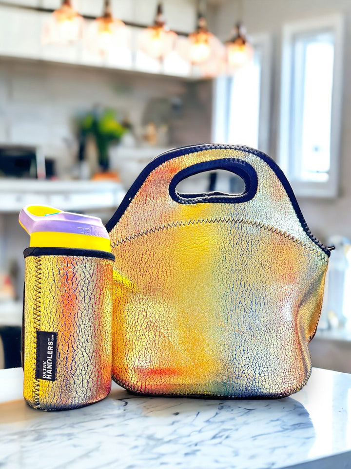 Glimmering Gold Lunch Bag Tote