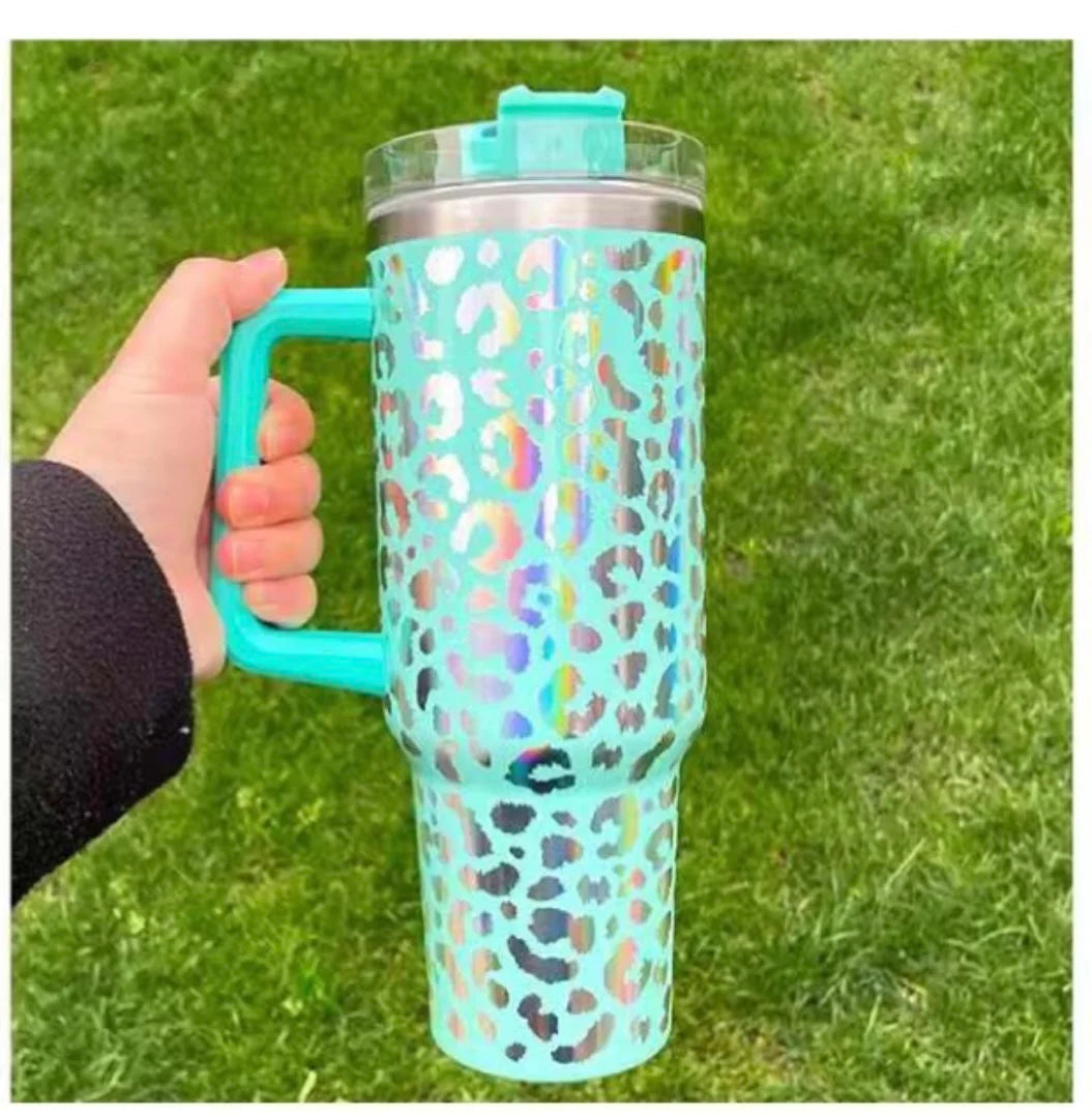 40oz Sublimation Glitter Holographic Stainless Steel Tumbler w/ Handle –  Hailey Brook Designs