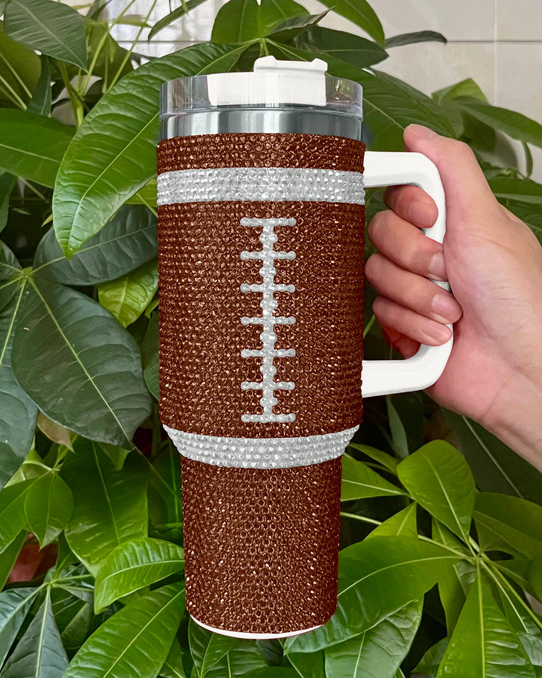 Crystal Football "Blinged Out" 40 Oz. Tumbler