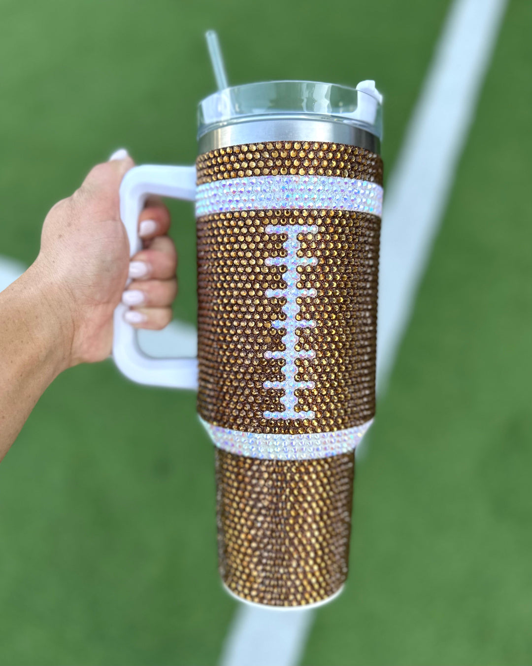 Crystal Football "Blinged Out" 40 Oz. Tumbler