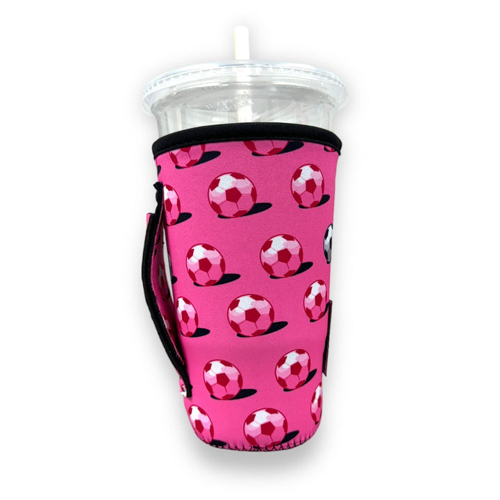 Pink Soccer 20oz Large Coffee / Tea / Tumbler Handler™