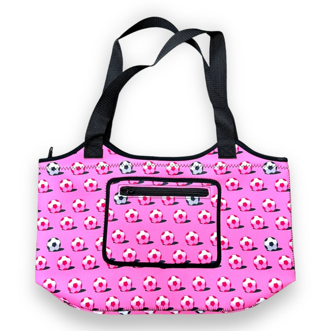 Pink Soccer Neoprene Tote