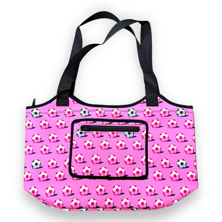 Pink Soccer Neoprene Tote