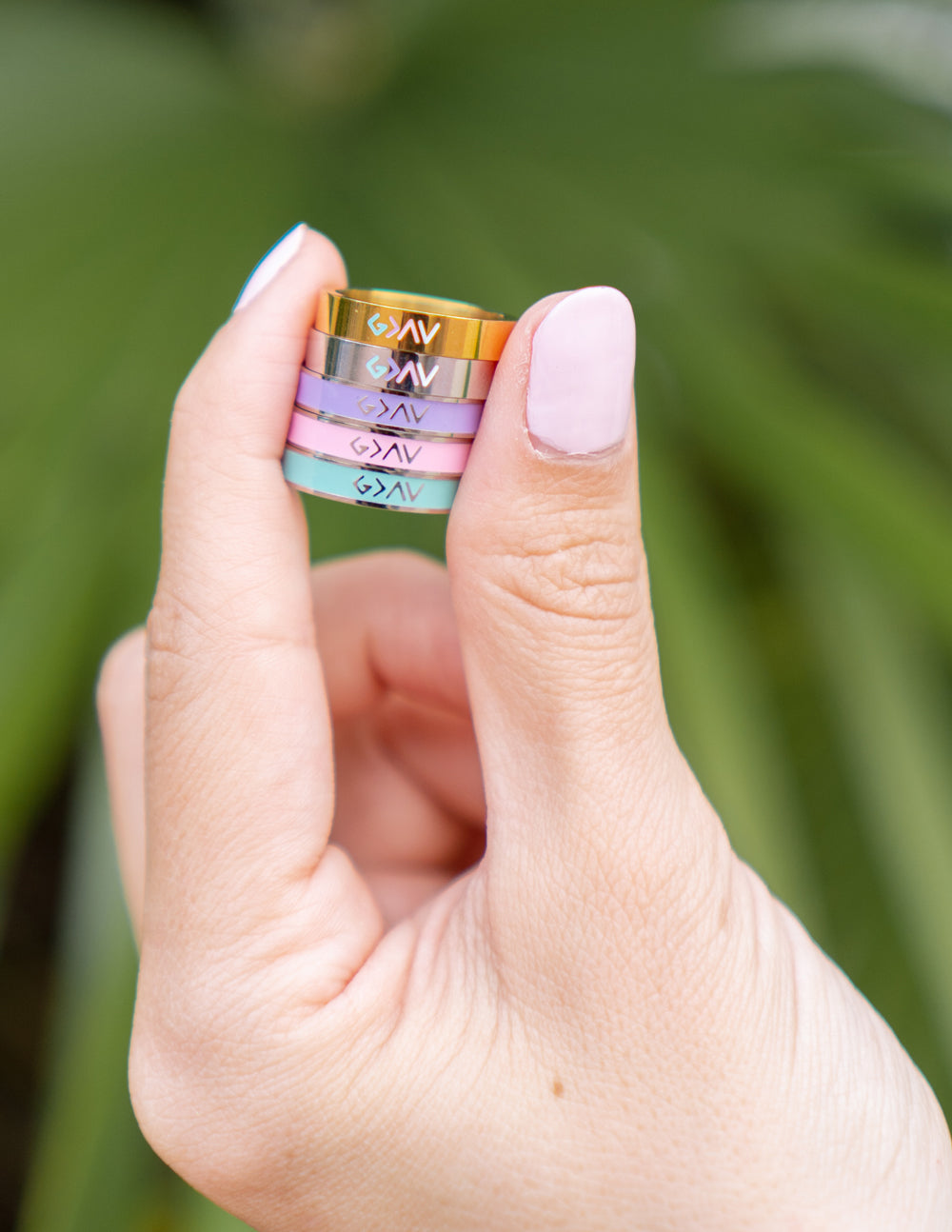 Lavender Enamel Highs and Lows Ring