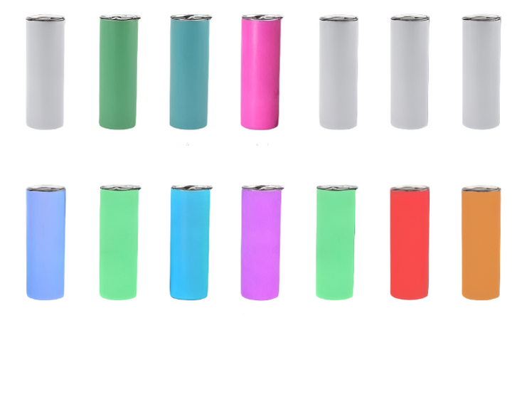 20oz Tumblers Glow in the Dark Blank White Red Coral Blue Green or Pink Stainless Sublimation Tumbler W/Straw, lid & Box