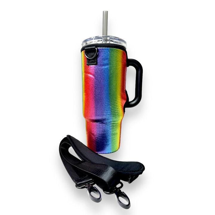 Radiant Rainbow 40oz Tumbler With Handle Sleeve