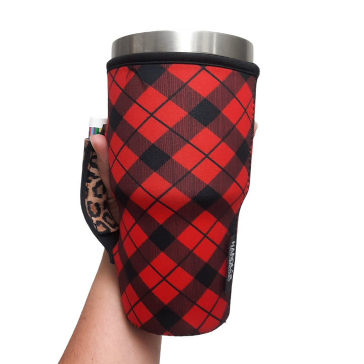 Red Plaid w/ Leopard 30oz Tumbler Handler™