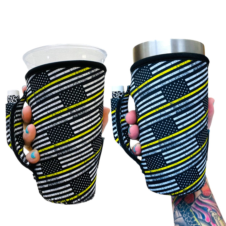 Yellow Line 20oz Large Coffee / Tea / Tumbler Handler™