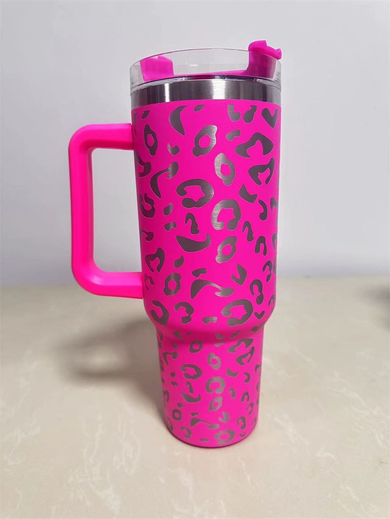 40oz Cheetah Leopard Laser Etched Stainless Tumbler