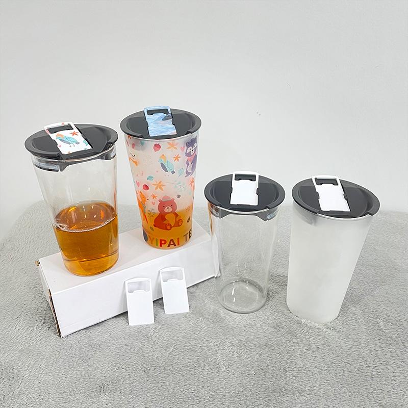 FECBK 32 oz Sublimation Glass Cups 4 Pack Glass Tumbler with Handle &  Bamboo Lid & Straw Large Tumbl…See more FECBK 32 oz Sublimation Glass Cups  4